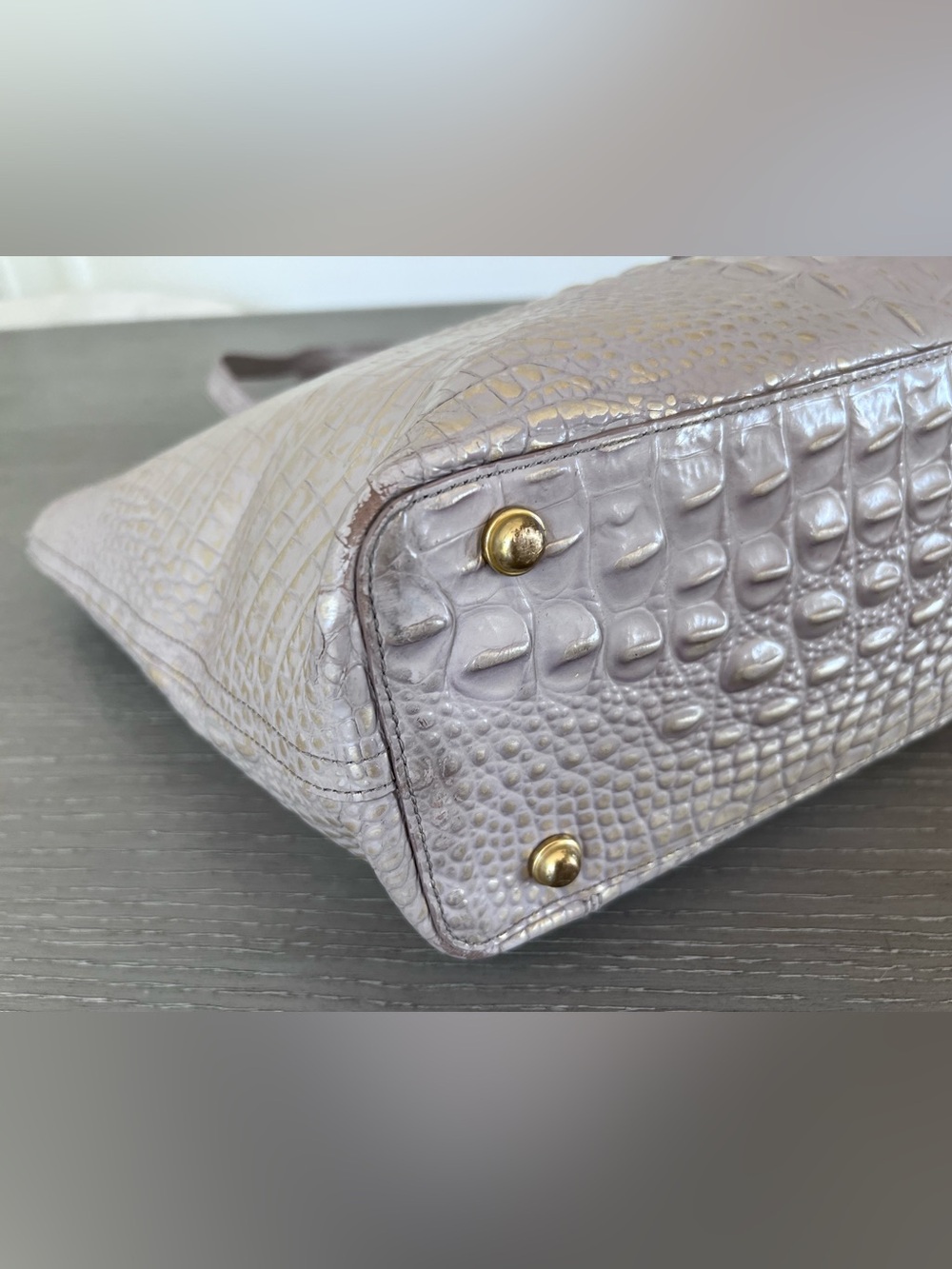 Brahmin Croc-Embossed Tote in Light Taupe - Picture 6 of 15